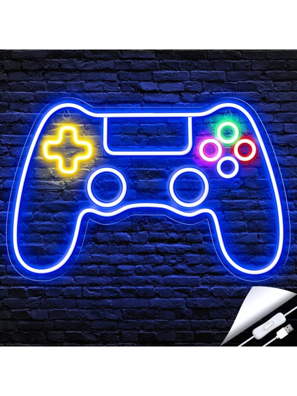 Game Controller Neon Sign Multi Colored Gaming Remote LED Game Controller Neon